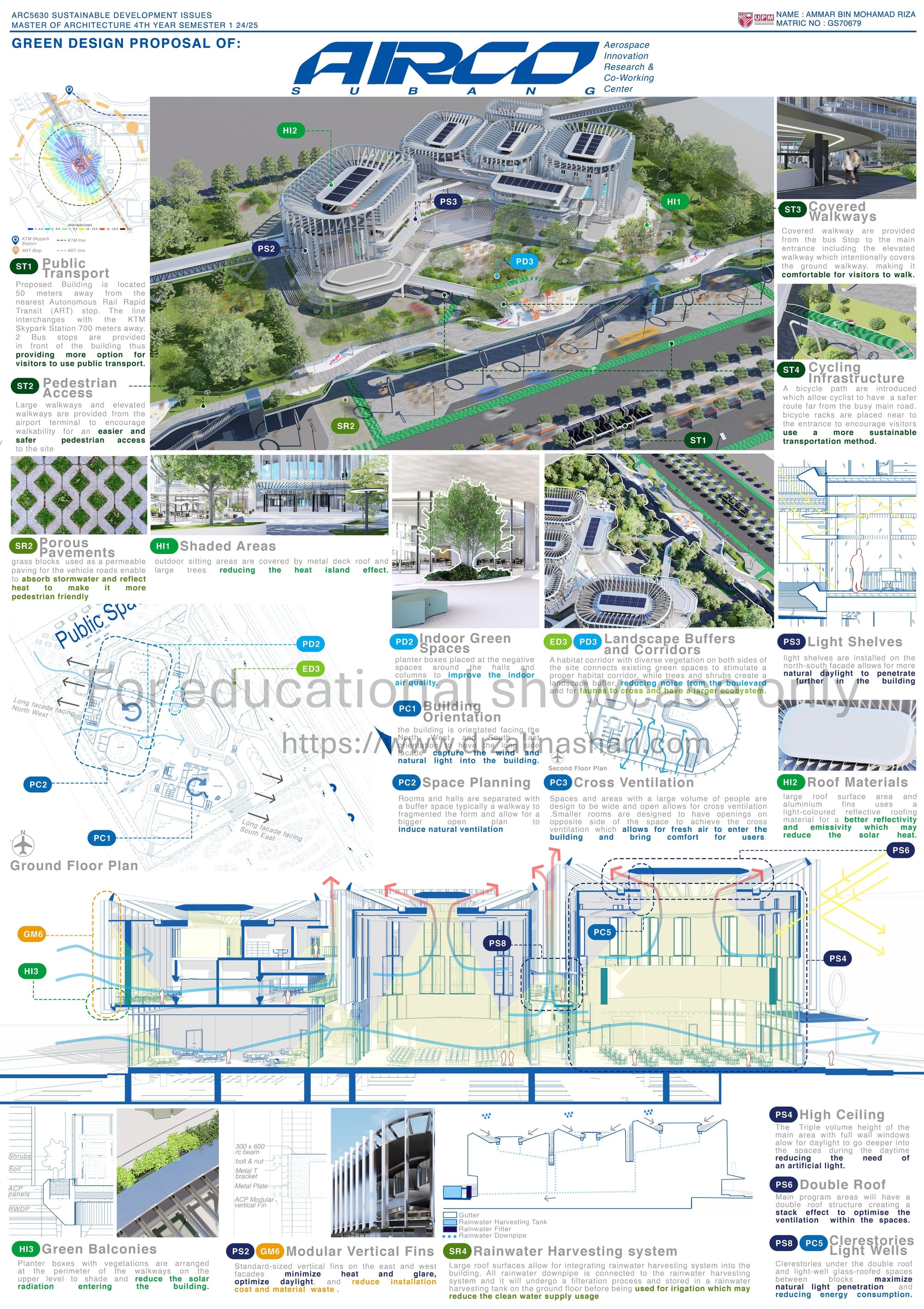 Green Design Proposal for AIRCO Subang by Ammar bin Mohamad Riza (GS70679). Design Studio Advisors: Ar. Aznida Azlan & Ar. Hazrin Thobrani