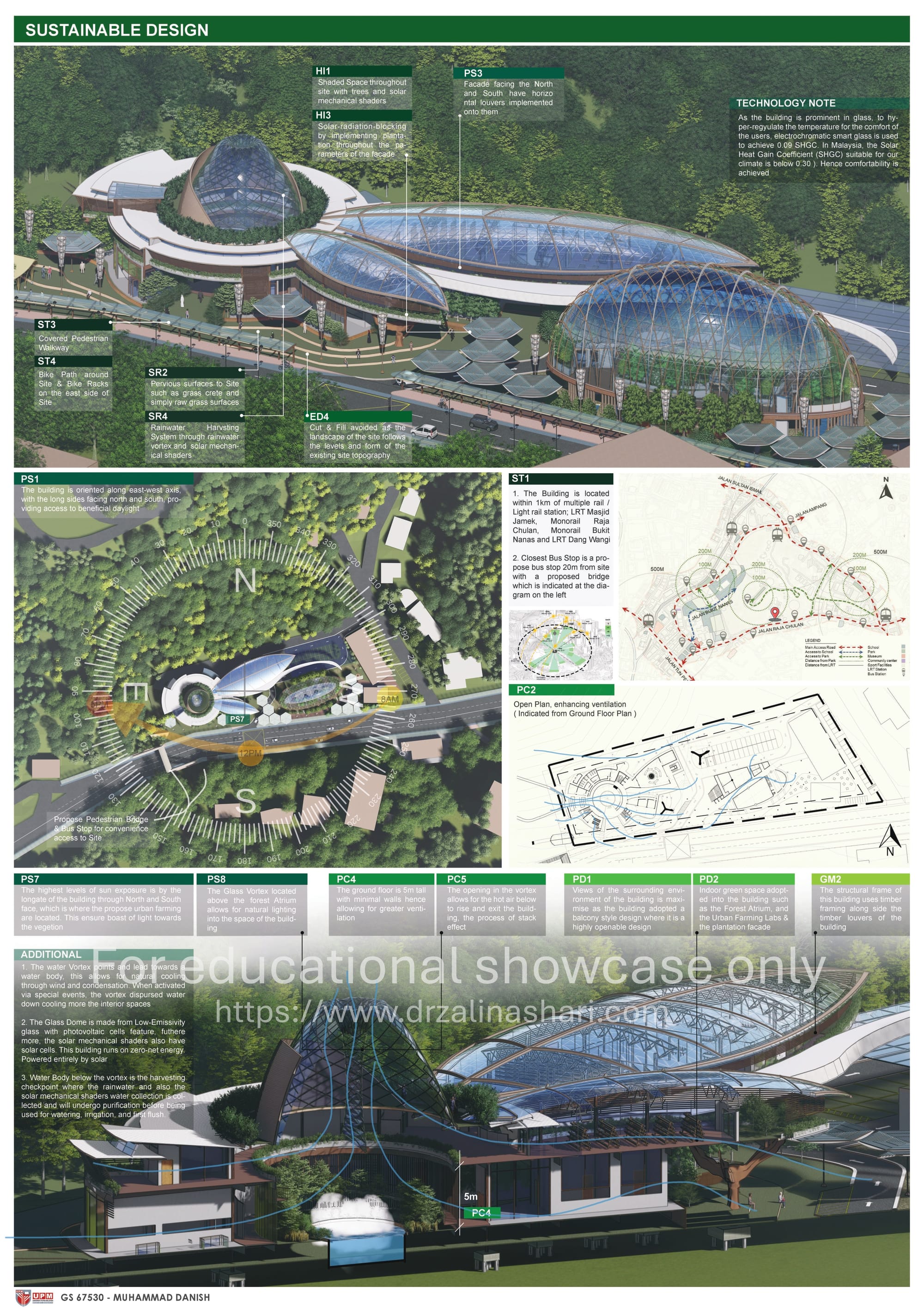 Green Design Proposal for Kuala Lumpur Tree Adoption Centre by Muhammad Danish (GS67530). Design Studio Advisors: Ar. Sarizal Yusman