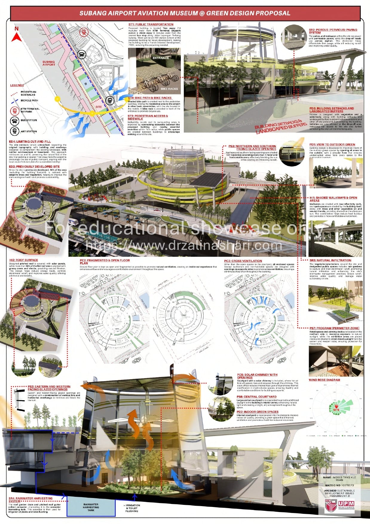 Green Design Proposal for Subang Airport Aviation Museum by Moses Tang Xue Xuan (GS70573). Design Studio Advisors: Ar. Aznida Azlan & Ar. Hazrin Thobrani