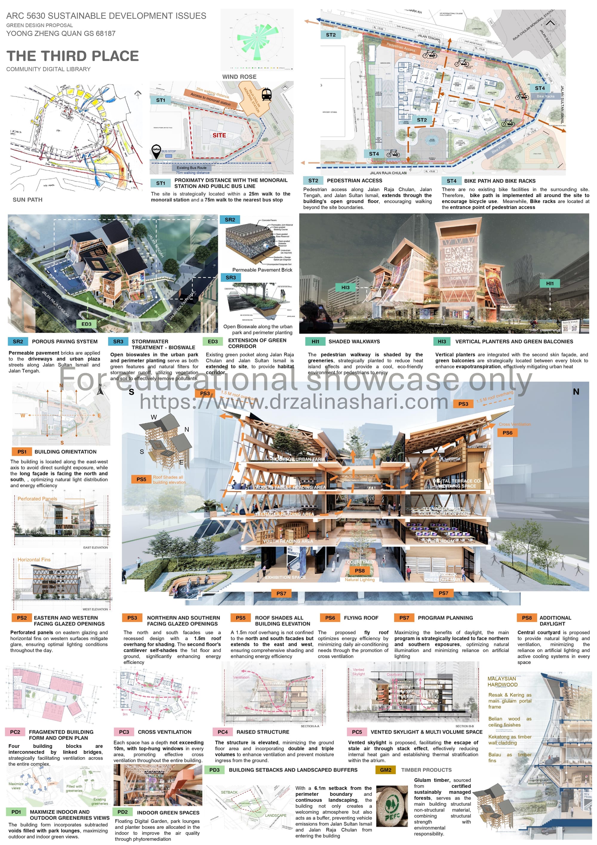 Green Design Proposal for The Third Place by Yoong Zheng Quan (GS68187). Design Studio Advisors: Ar. Aznida Azlan & Ar. IDr. Rushdina Ismail.